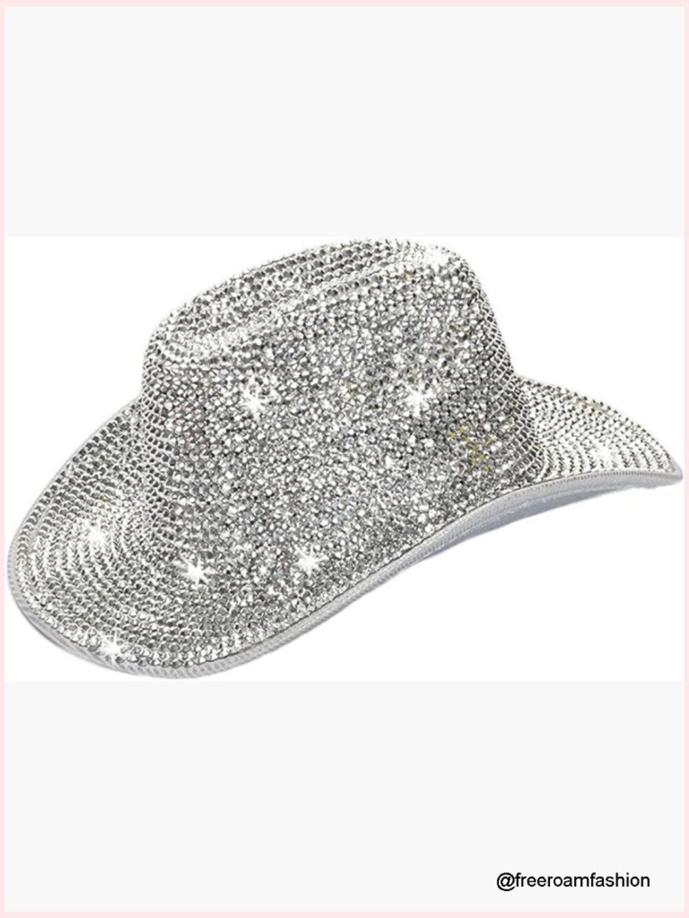 Glitter Rhinestone Cowboy Hat - Holographic Cowgirl Costume Hat